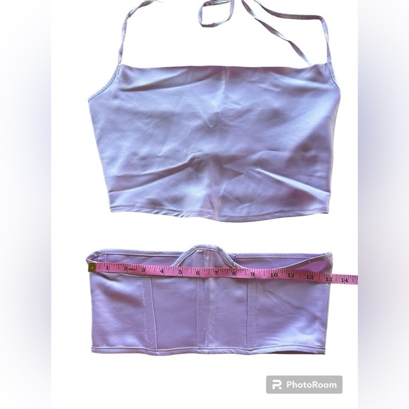 Lilac Detachable Corset Satin Top Size 2 - Picture 3 of 10